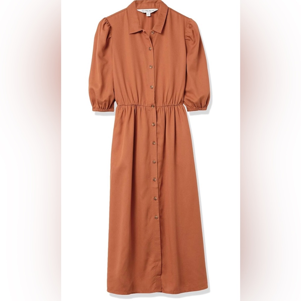 Elegant Rust Midi Dress